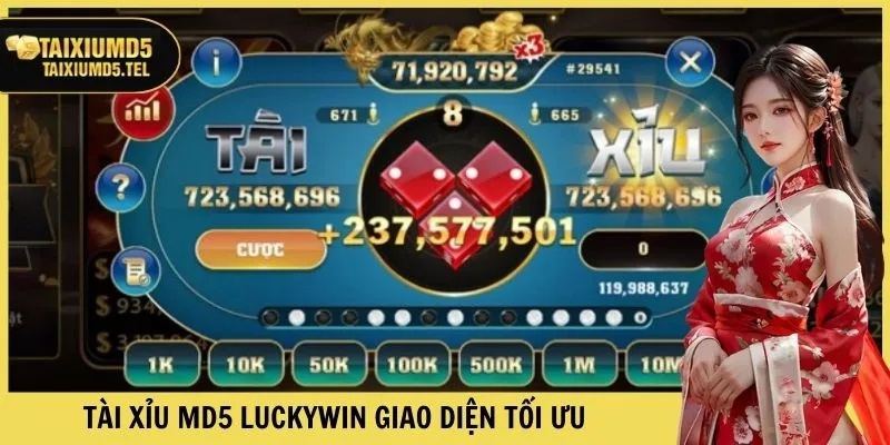 Tài xỉu MD5 Luckywin giao diện tối ưu